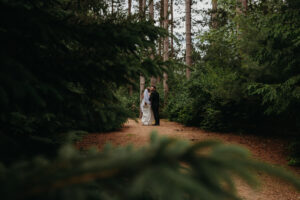 Central Wisconsin Wedding Venues intimate romantic picture of bride and groom 