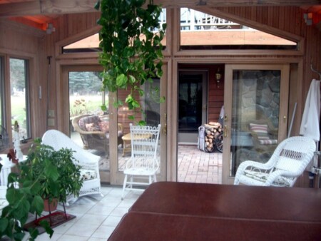 wisconsin wedding venue cabin with on site accommodations, indoor photo of lodging for a wedding couple